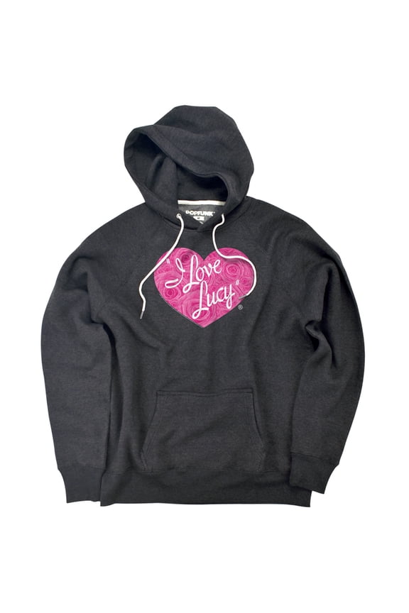 Floral Logo Unisex Adult Slim Fit Pull-Over Heather Hoodie, Charcoal, Small