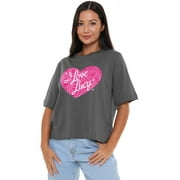 I Love Lucy Floral Logo Women's Boxy Cropped T Shirt