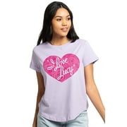 I Love Lucy Floral Logo Women's Rolled Sleeve Fashion T Shirt