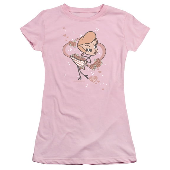 I Love Lucy Fun Girl S/S Junior Women's T-Shirt Sheer Pink
