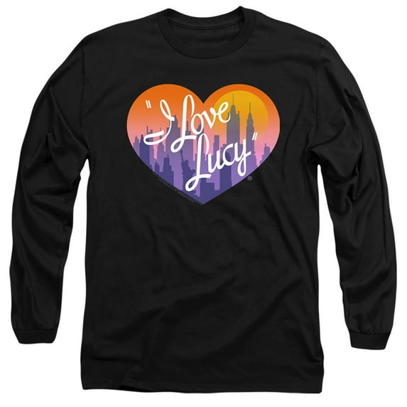 I Love Lucy Heart Of The City Long Sleeve Adult 18/1 T-Shirt Black