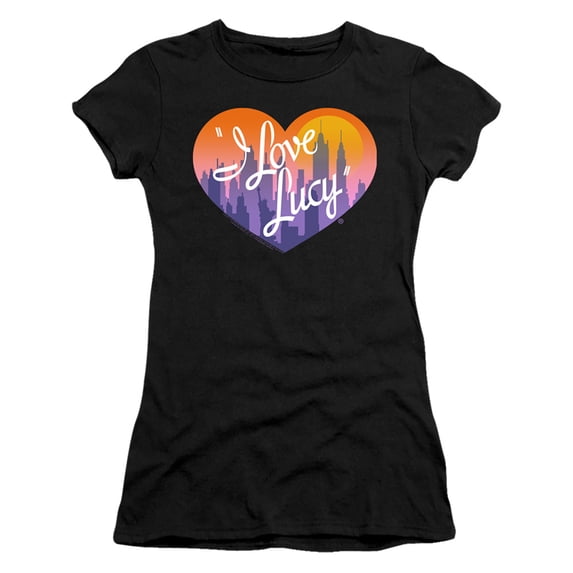 I Love Lucy Heart Of The City S/S Junior Women's T-Shirt Sheer Black