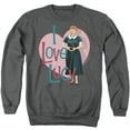 thumbnail image 1 of I Love Lucy Heart You Adult Crewneck Sweatshirt Charcoal, 1 of 1