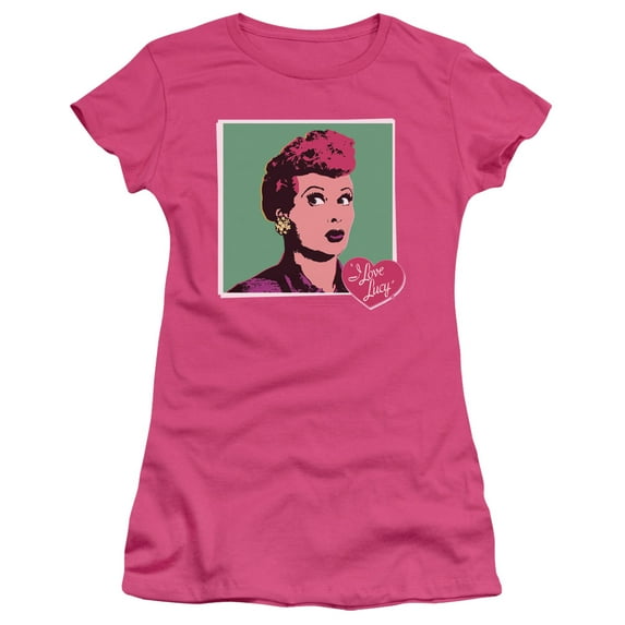I Love Lucy I Love Worhol S/S Junior Women's T-Shirt Sheer Hot Pink
