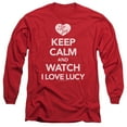 thumbnail image 1 of I Love Lucy Keep Calm And Watch Long Sleeve Adult 18/1 T-Shirt Red, 1 of 1