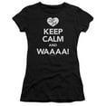 thumbnail image 1 of I Love Lucy Keep Calm Waaa S/S Junior Women's T-Shirt Sheer Black, 1 of 2