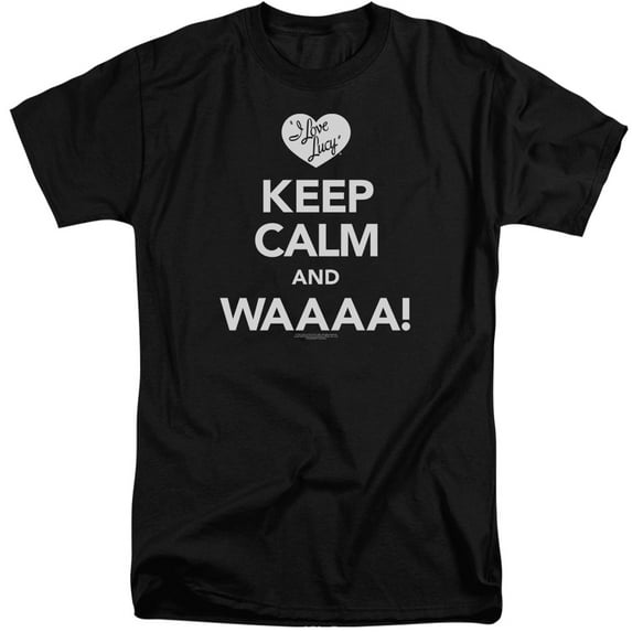 I Love Lucy Keep Calm Waaa S/S Adult Tall Black