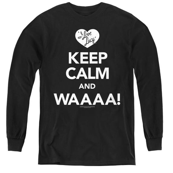 I Love Lucy Keep Calm Waaa Youth Long Sleeve T-Shirt Black