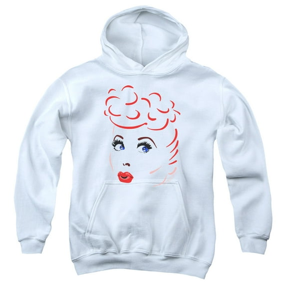 I Love Lucy - Lines Face - Youth Hooded Sweatshirt - Large