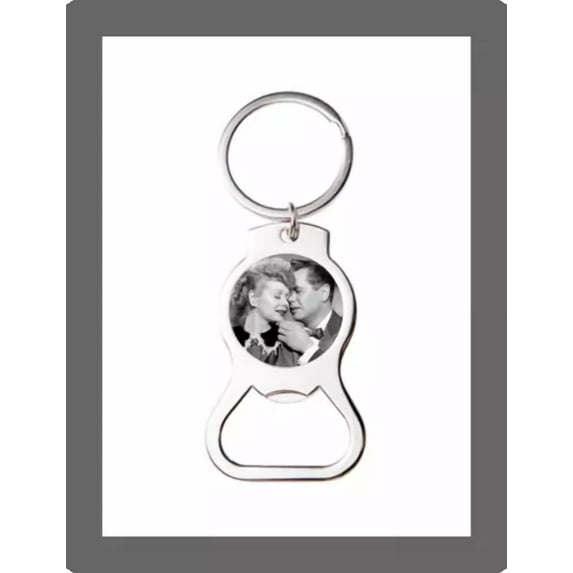I Love Lucy Lucille Ball B&W Art Custom Bottle Opener Keychain Key Ring Gift
