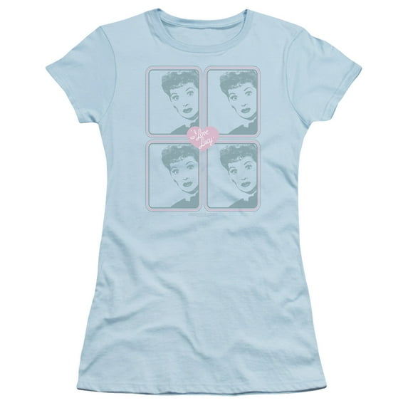 I Love Lucy Lucy Squared S/S Junior Women's T-Shirt Sheer Light Blue