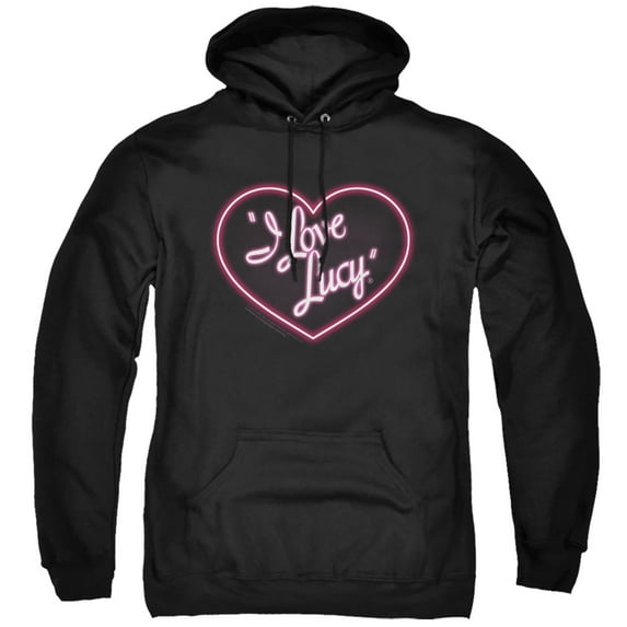 I Love Lucy Neon Logo Adult Pullover Hoodie Sweatshirt Black