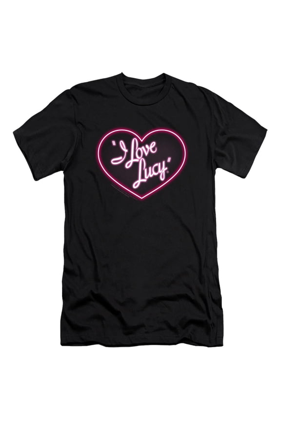 I Love Lucy Neon Logo HBO S/S Adult 30/1 T-Shirt Black