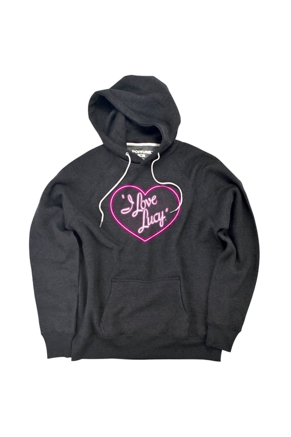 Neon Logo Unisex Adult Slim Fit Pull-Over Heather Hoodie, Charcoal, Small