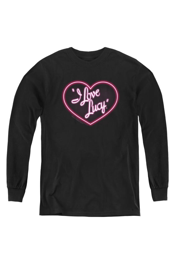 I Love Lucy - Neon Logo - Youth Long Sleeve Shirt - Small