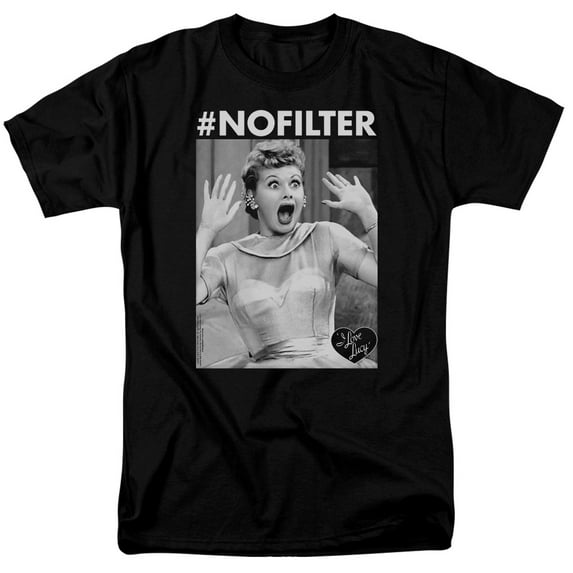 I Love Lucy No Filter S/S Adult 18/1 T-Shirt Black
