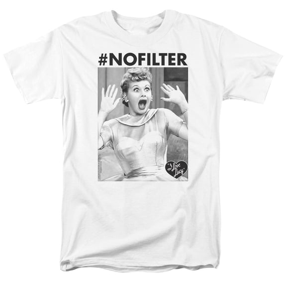I Love Lucy No Filter S/S Adult 18/1 T-Shirt White