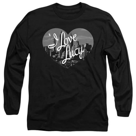 I Love Lucy & Nostalgic City - Long Sleeve Adult 18-1 T-Shirt, Black - Small