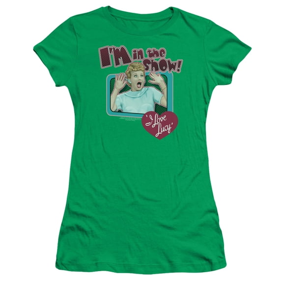 I Love Lucy Put Me In The Show S/S Junior Women's T-Shirt Sheer Kelly Green