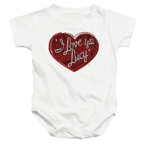 I Love Lucy Red Glitter 75 Unisex Infant Snap Suit for Baby,White, 6 Months