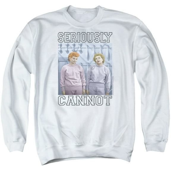 I Love Lucy Seriously Cannot Adult Crewneck Sweatshirt White