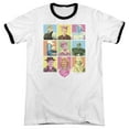 thumbnail image 1 of I Love Lucy So Many Faces Adult Ringer T-Shirt White Black, 1 of 1