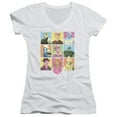 thumbnail image 1 of I Love Lucy So Many Faces Junior Women's T-Shirt V-Neck White, 1 of 1