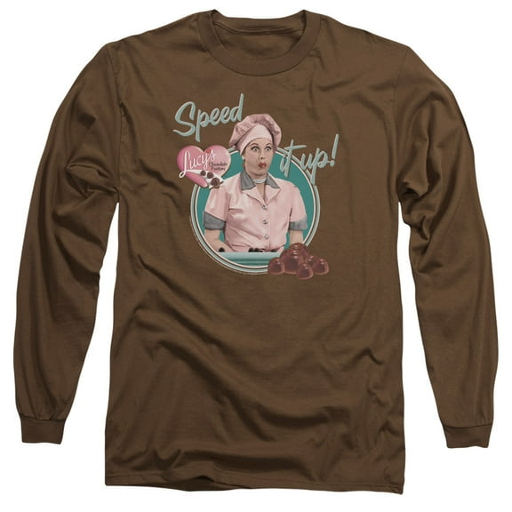 I Love Lucy Speed It Up Long Sleeve Adult 18/1 T-Shirt  Coffee