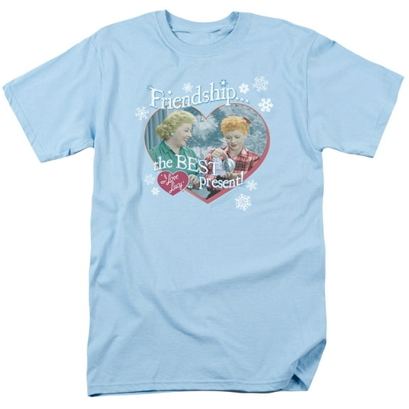 I Love Lucy The Best Present S/S Adult 18/1 T-Shirt Light Blue