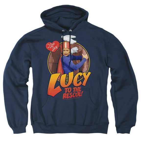 Trevco Lucy-To The Rescue Adult Pull-Over Hoodie, Navy - Small