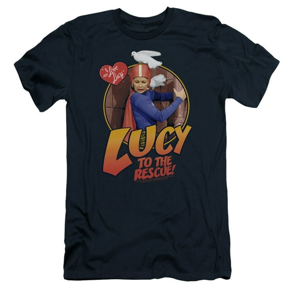 I Love Lucy To The Rescue S/S Adult 30/1 T-Shirt Navy
