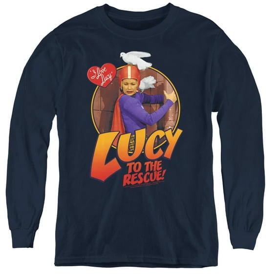 I Love Lucy To The Rescue Youth Long Sleeve T-Shirt Navy