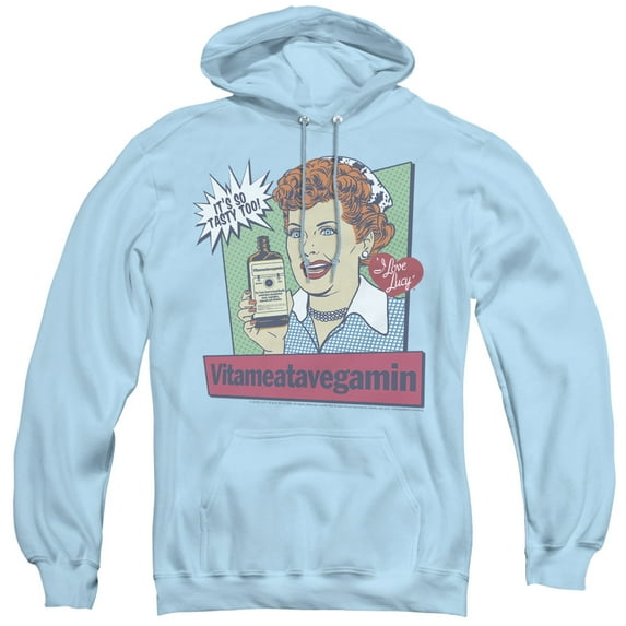 I Love Lucy Vita Comic Adult Pullover Hoodie Sweatshirt Light Blue
