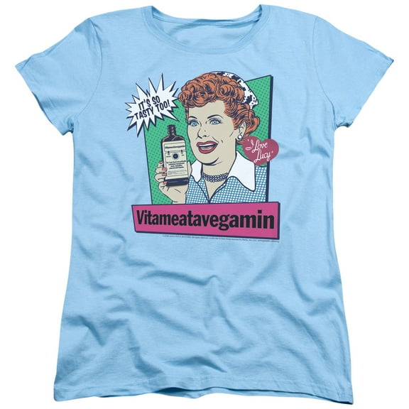 I Love Lucy Vita Comic S/S Women's T-Shirt Light Blue