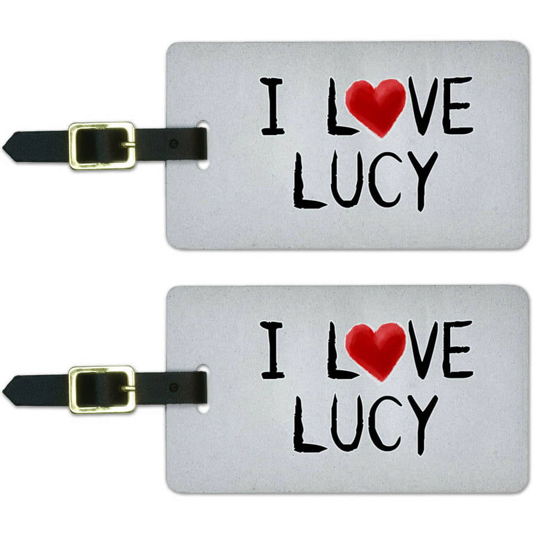 I Love Lucy Written on Paper Luggage Suitcase Carry-On ID Tags