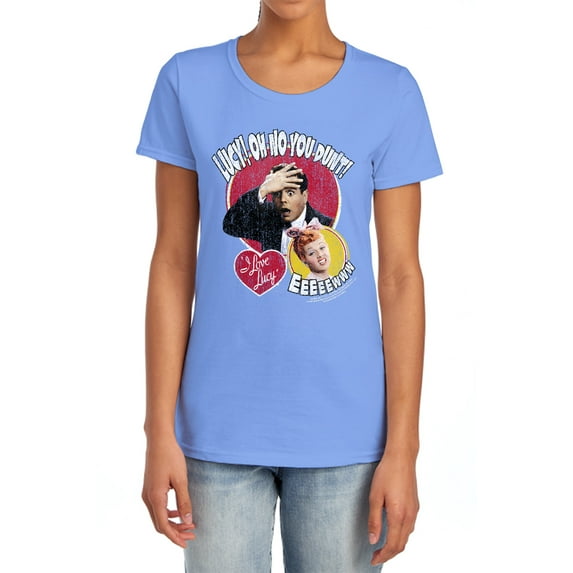 I Love Lucy Yelling in Spanish Women's T Shirt (Large) Carolina Blue