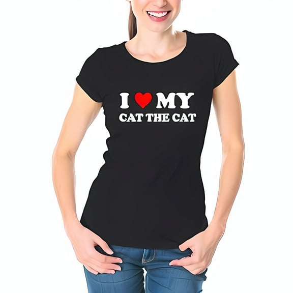 I Love MY CAT THE CAT Graphic Cotton Short Sleeve T-Shirt for Cat Lovers - Fun and Casual Design