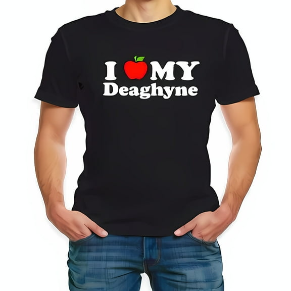 I Love MY Deaghyne Cotton Short Sleeve T-Shirt - Fun Playful Design with Heart - Casual Wear for Friends