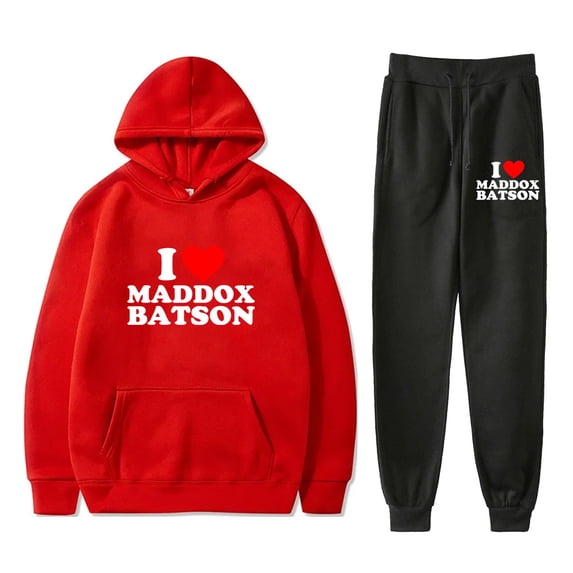 I Love Maddox Batson Hoodies Jogger Pants Set Cosplay Women Men Fashion Streetwear Sweatshirts