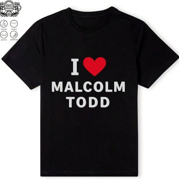 I Love Malcolm Todd C1Asual Round Neck S1Hort Sve Hip Hop Black Funny Graphic Cotton S1Hirt Vintage T S1Hir C1Amias De Hombre Anime S1Hirropped Graphic B1Oxy C1Ar S1Hirt