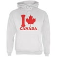 thumbnail image 1 of I Love Maple Leaf Heart Canada Mens Hoodie White SM, 1 of 1
