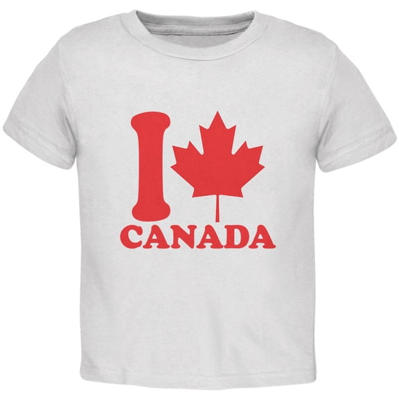 I Love Maple Leaf Heart Canada Toddler T Shirt White 4T