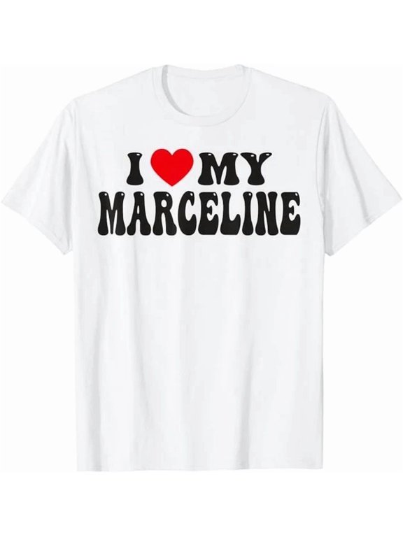 I Love Marceline Valentine Heart Graphic Design Casual T-Shirt