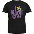 thumbnail image 1 of I Love Mardi Gras Fleur De Lis Black Adult T-Shirt - 2X-Large, 1 of 1