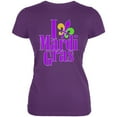 thumbnail image 1 of I Love Mardi Gras Fleur De Lis Juniors Soft T Shirt Plum SM, 1 of 1