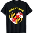 thumbnail image 1 of I Love Maryland MD State Flag Heart Baltimore Hon Ocean City T-Shirt, 1 of 4