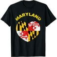 thumbnail image 1 of I Love Maryland MD State Flag Heart Baltimore Hon Ocean City T-Shirt, 1 of 4