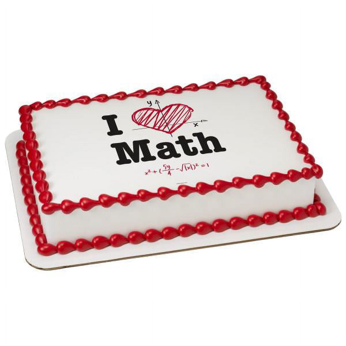 I Love Math Edible Cake Topper Image 