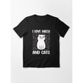 thumbnail image 1 of I Love Math and Cats Cute Kitty Cat Feline Lover Science Geek Gift Unisex T-Shirt up to Size 5XL, 1 of 2
