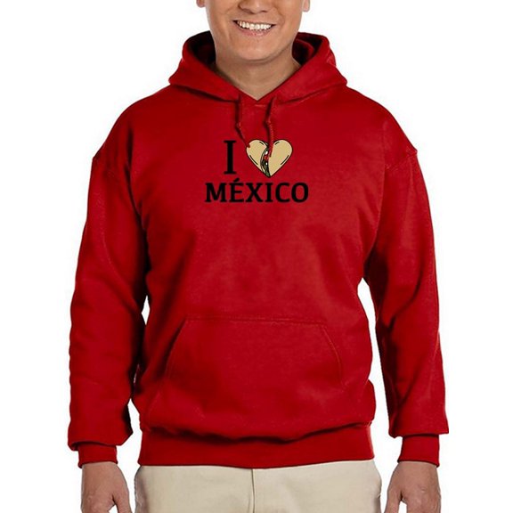 I Love Mexico, Burrito Hoodie Men -Smartprints Designs, Male 4X-Large